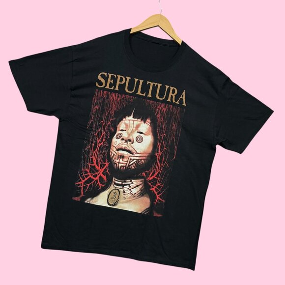 Sepultura Roots Album Brazilian Heavy Metal Band Tee L - Picture 3 of 4